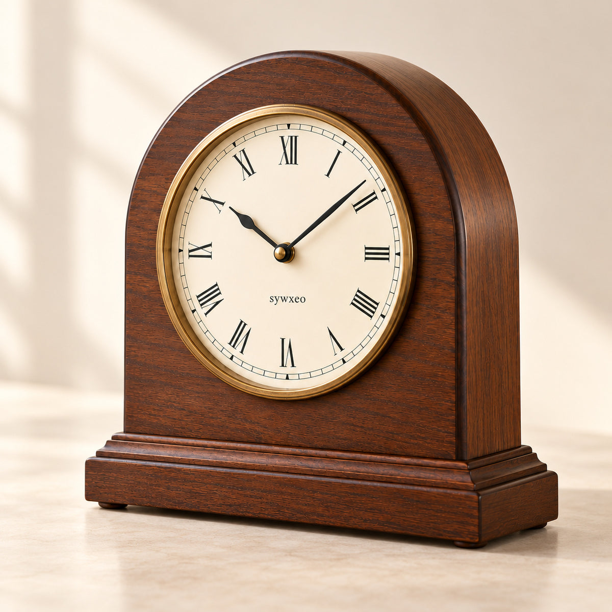 sywxeo™ Alder Arch Mantel Clock — Detail view