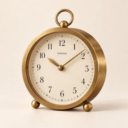sywxeo™ Bramwell Brass Desk Clock — Product view
