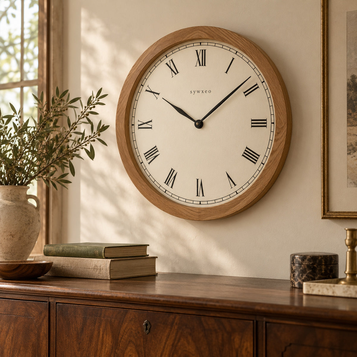 sywxeo™ Willow Oak Wall Clock — Lifestyle scene