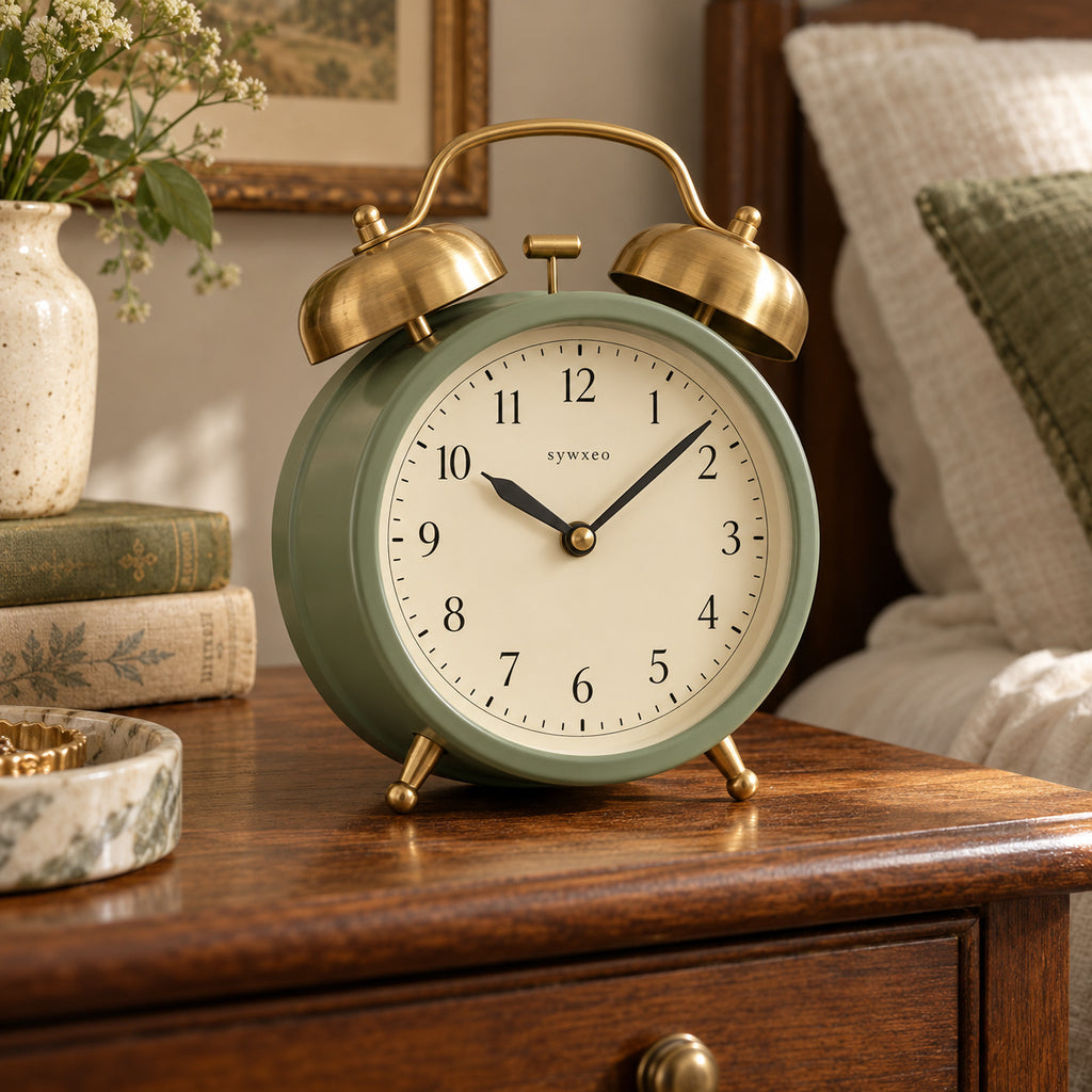 sywxeo™ Harlow Twin Bell Alarm Clock — Lifestyle scene